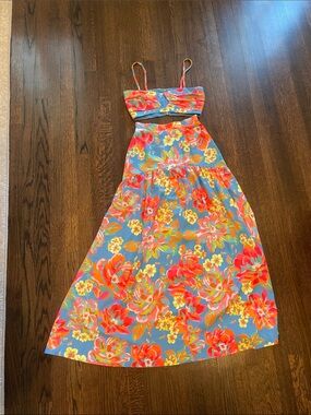 Floral Two-Piece Crop Top & Maxi Skirt Set